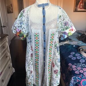 Byron Lars In Earnest Floral Lace Midi Dress Sz 6